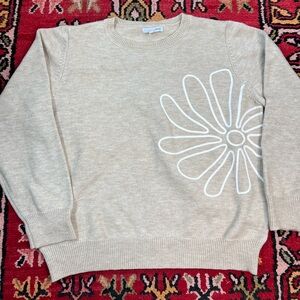 Baltic Born Beige Sweater with White Floral Accent